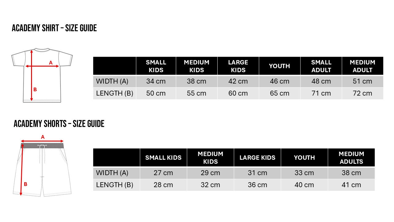 PFA USA Size Guide